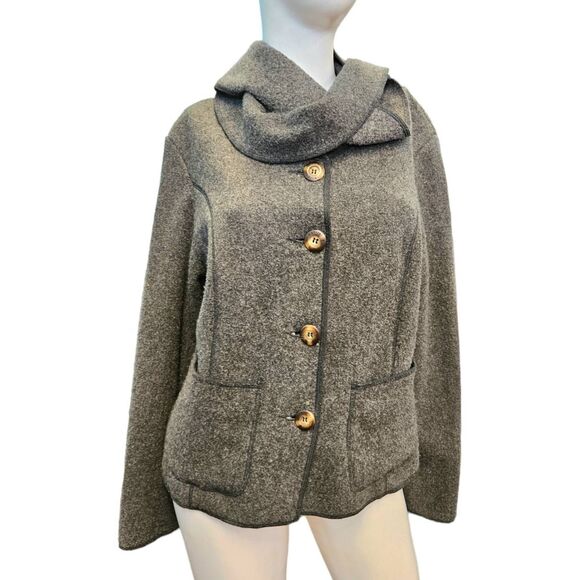 It's Your Adventure Gray Wool Blend Jacket Sz Large Womens Fall Coat - Picture 5 of 11